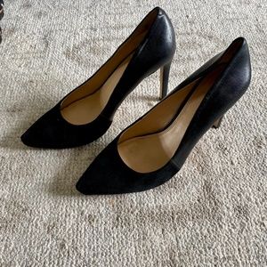 Banana Republic Black Leather & Suede Heels